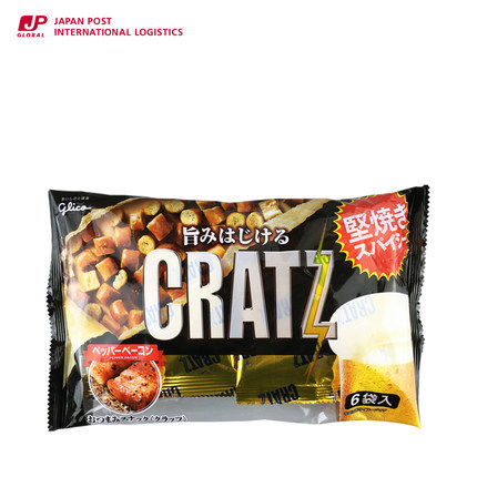 日本原装进口零食 休闲食品 格力高Cratz黑椒培根味饼干粒 6袋装