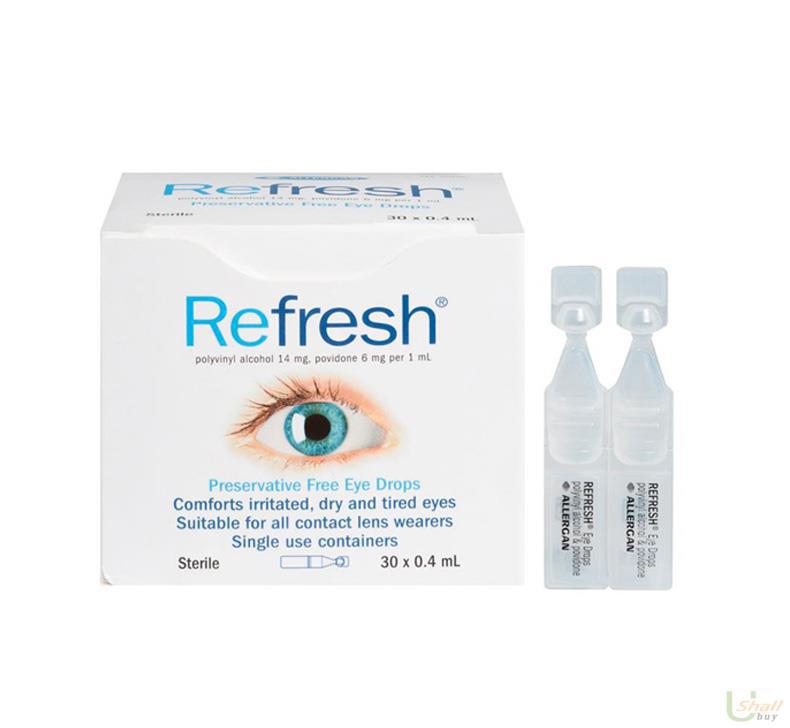 Refresh Plus Eye Drops 无防腐剂抗疲劳眼药水 0.4mlx30