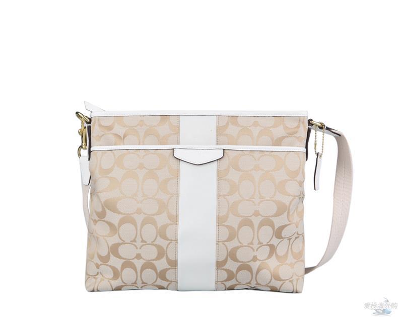 美国Coach新款时尚女包 F28502 卡其白条纹(卡其色)