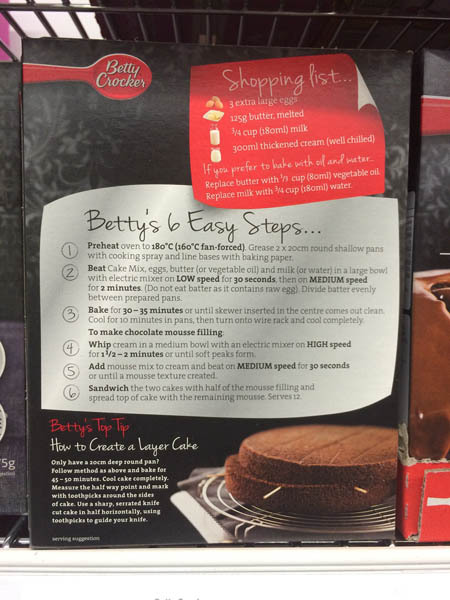 澳大利亚进口巧克力慕斯蛋糕-Betty Crocker巧克力慕斯蛋糕540g