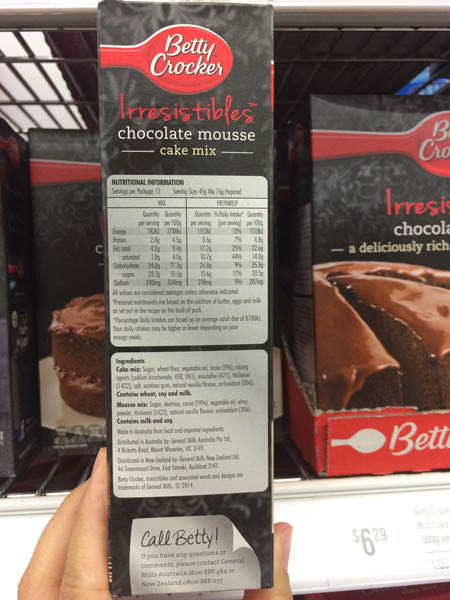澳大利亚进口巧克力慕斯蛋糕-Betty Crocker巧克力慕斯蛋糕540g 澳大利亚进口巧克力慕斯蛋糕-Betty Crocker巧克力慕斯蛋糕540g