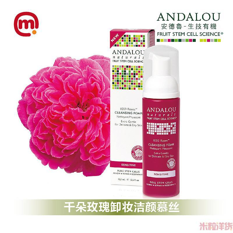 美国进口卸妆洁颜慕丝-ANDALOU安达露丝 千朵玫瑰卸妆洁颜慕丝 163ml