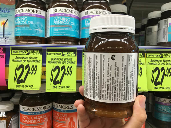 澳大利亚进口月见草油胶囊-blackmores夜用月见草油胶囊190g