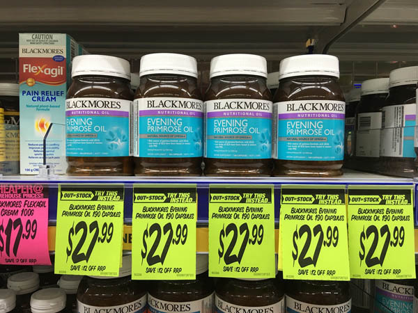 澳大利亚进口月见草油胶囊-blackmores夜用月见草油胶囊190g