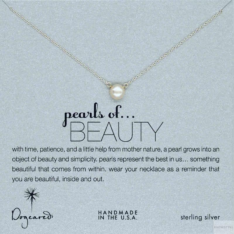 美国Dogeared多琪儿 LOVE小号珍珠纯银许愿锁骨链项链 16英尺 P10-S100-071000