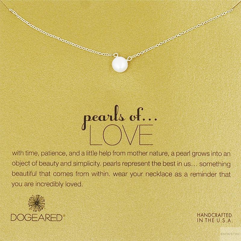 美国Dogeared多琪儿 LOVE小号珍珠注金许愿锁骨链项链 16英尺 P10-G100-071000