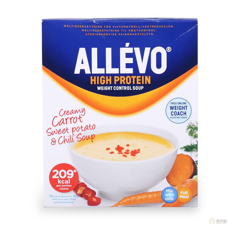 瑞典 Allevo 高蛋白胡萝卜红薯汤 10包