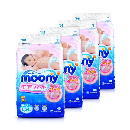 尤妮佳婴儿纸尿裤超薄透气尿不湿尿片L54*4日本进口大号L号