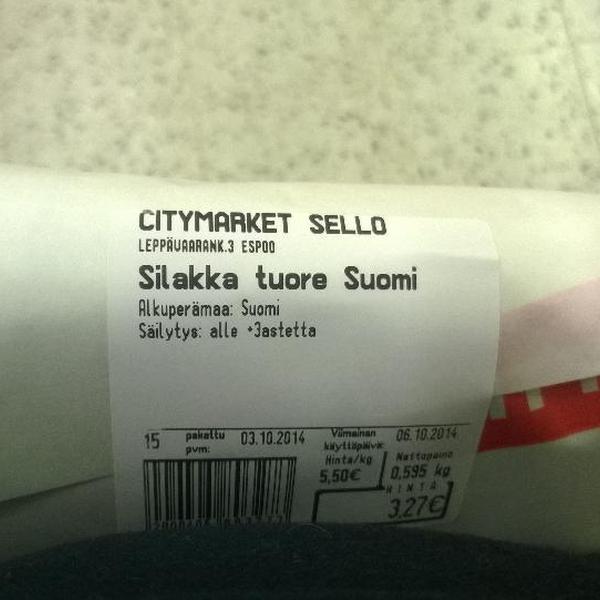 Photo taken at K-citymarket by Jake S. on 10/3/2014-新地区埃斯波赛洛广场 Photo taken at K-citymarket by Jake S. on 10/3/2014