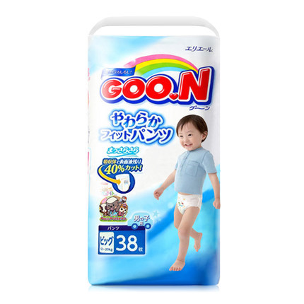 大王GOO.N 短裤式纸尿裤加大号XL38片男宝宝拉拉裤柔软透气