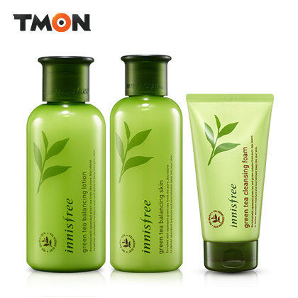 innisfree/悦诗风吟绿茶平衡爽肤水乳液洗面奶洁面护肤