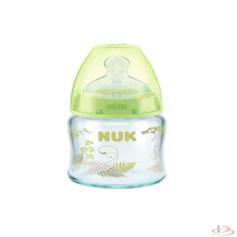 德国NUK玻璃奶瓶First choice绿色硅胶120ml