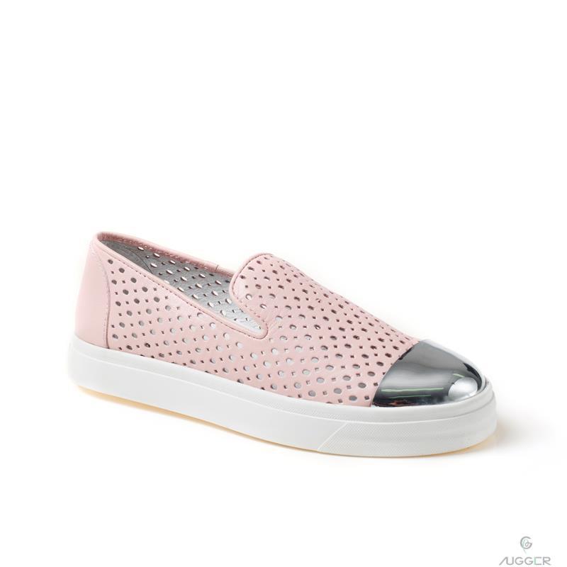 OZWEAR UGG春款时尚镂空皮面女士休闲鞋OB159粉色36码