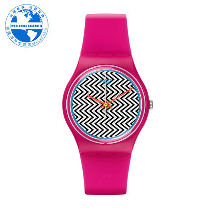 Swatch/斯沃琪 正品矽膠腕表 女士时尚休闲石英手表GP142