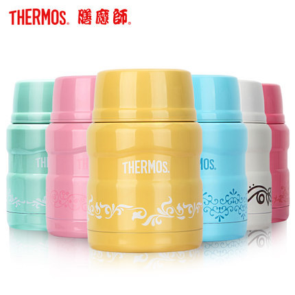 膳魔师真空不锈钢保温杯食物罐海外市场马卡龙色SK-3000 附汤勺