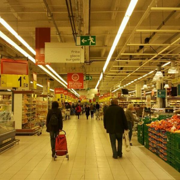 Photo taken at Carrefour by Iarla B. on 3/7/2012-法国尼斯罗屈埃比利埃街 Photo taken at Carrefour by Iarla B. on 3/7/2012