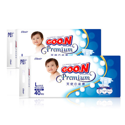 大王GOO.N 天使系列 婴儿纸尿裤 大号L40片两包装
