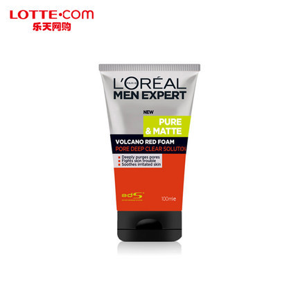 乐天网购欧莱雅男士洗面奶火山岩控油清洁祛痘印洁面膏100ml正品