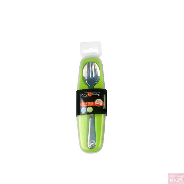 韩国进口不锈钢叉勺-Innobaby不锈钢叉勺套装带盒 绿色 韩国进口不锈钢叉勺-Innobaby不锈钢叉勺套装带盒 绿色