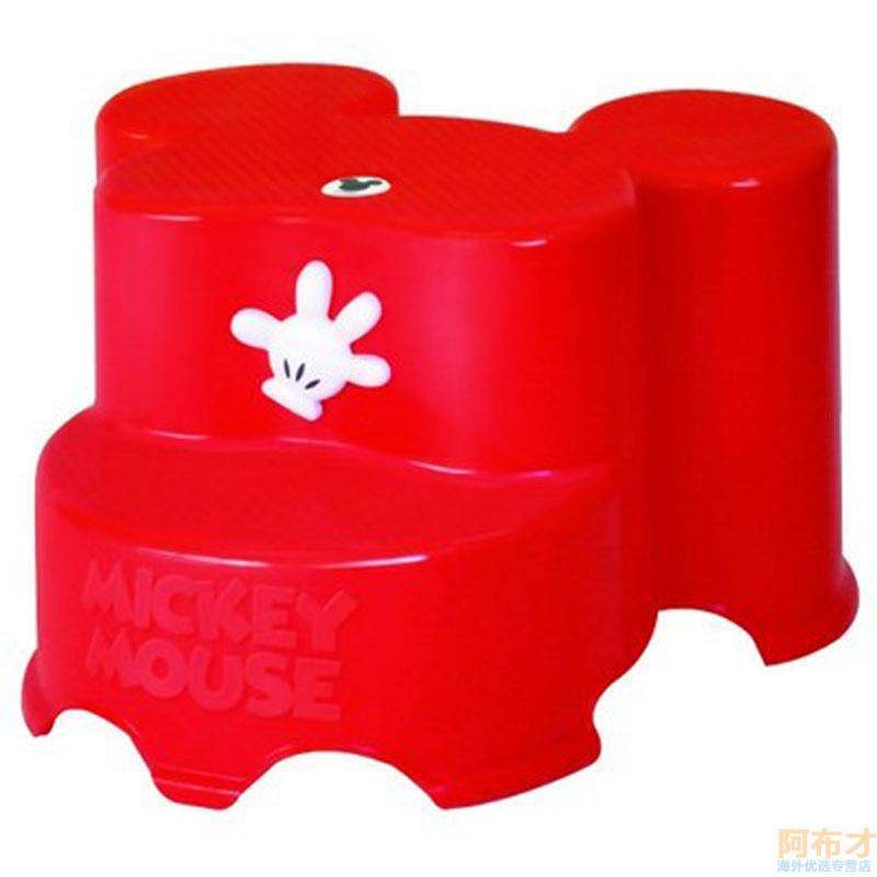 日本进口脚凳-锦化成 双层脚凳 米奇图案 红色