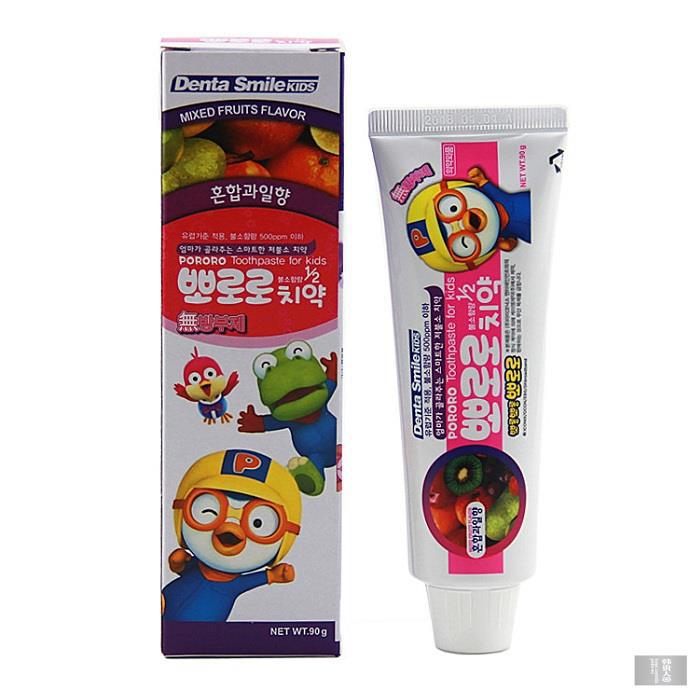 PORORO儿童牙膏 宝宝专用 90G 混合水果味 防蛀无氟可吞食 PORORO儿童牙膏 宝宝专用 90G 混合水果味 防蛀无氟可吞食