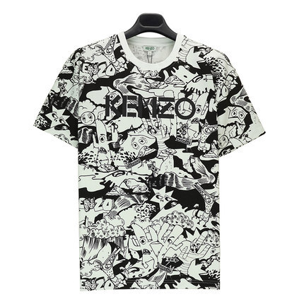正品 KENZO 高田贤三春夏男士撞色涂鸦短袖T恤 4CM 5TS043 01 正品 KENZO 高田贤三春夏男士撞色涂鸦短袖T恤 4CM 5TS043 01