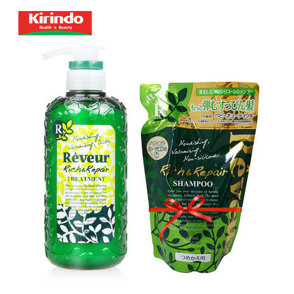REVEUR绿色染烫修护型无硅油护发素500ml 送洗发水替换装包邮