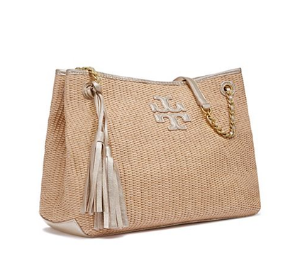 美国直邮 Tory Burch 51159504 女中号草编包磁扣双肩带单肩包 美国直邮 Tory Burch 51159504 女中号草编包磁扣双肩带单肩包