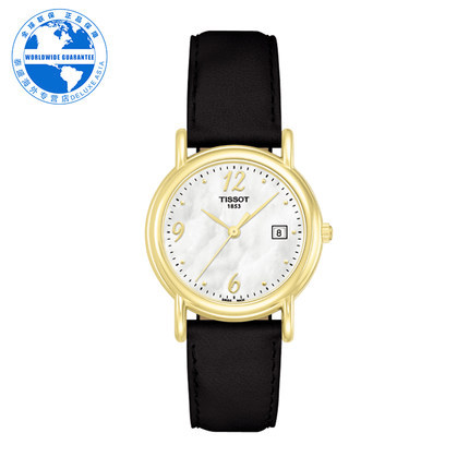 Tissot/天梭 瑞士正品时尚女士 休闲18K金石英腕表T71.3.189.74