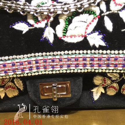 Chanel/香奈儿chanel女包16春款珠宝刺绣装饰奢华口盖链条单肩包 Chanel/香奈儿chanel女包16春款珠宝刺绣装饰奢华口盖链条单肩包