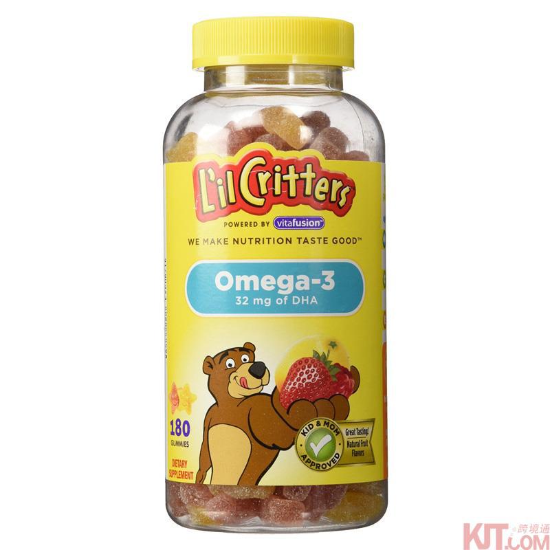 lil Critters小熊糖宝宝DHA儿童鱼油补脑软糖 180粒