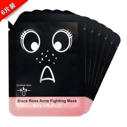 台湾HANAKA花恋肌 黑玫瑰吸油式粉刺黑头撕除面膜 10g*6组合装