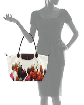 美国直邮Longchamp N4830S 女帆布印花托特包手提包包邮