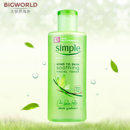 英国正品Simple清妍柔润温和补水保湿清洁肌肤舒缓爽肤水200ml 英国正品Simple清妍柔润温和补水保湿清洁肌肤舒缓爽肤水200ml