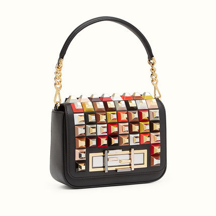 FENDI芬迪fendi女包16新款小号牛皮多彩钉饰手提包8BR7575CCF0XBW