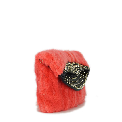 正品 JUST CAVALLI 卡沃利女士撞色包盖金钉单肩包 S11WF0097 正品 JUST CAVALLI 卡沃利女士撞色包盖金钉单肩包 S11WF0097