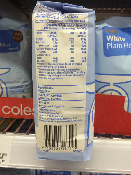 澳大利亚进口面粉-Coles优质白色纯面粉1kg