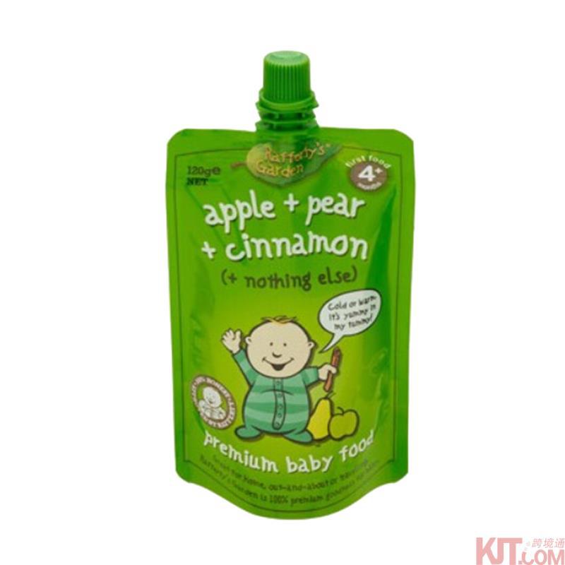 澳大利亚进口婴幼儿辅食-Raffertys Garden 拉费蒂的花园 婴儿辅食苹果梨肉桂果泥