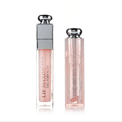 香港直达 Dior/迪奥唇彩唇膏套装魅惑丰唇蜜+粉漾润唇膏 两件套装