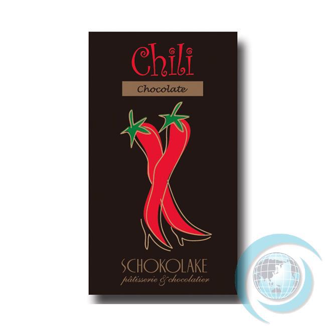 SCHOKOLAKE 巧克力云庄 百分之72 辣椒黑巧克力手工长型板片(85g/1片)