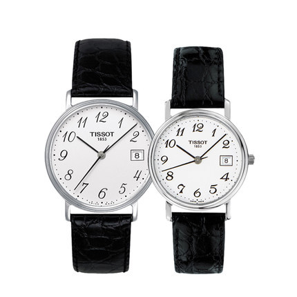 全球联保瑞士 天梭TISSOT男表 心意超薄T52.1.421.12皮带情侣表