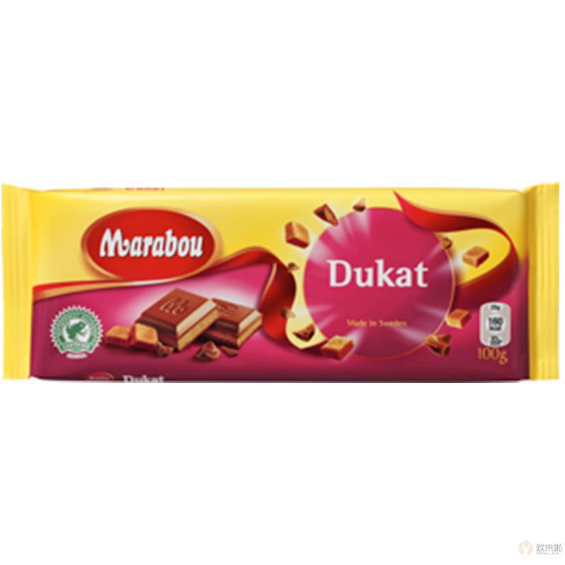 瑞典进口牛轧糖巧克力-Marabou牛轧糖口味 巧克力 100g 瑞典进口牛轧糖巧克力-Marabou牛轧糖口味 巧克力 100g