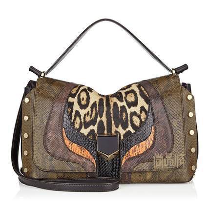 正品直邮jimmy choo周仰杰2016新款女包蛇皮纹手提袋LOCKETTMGXW