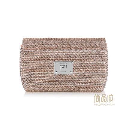 正品jimmy choo周仰杰2016新款女包潮时尚金属织物单肩带RUBYLMKF