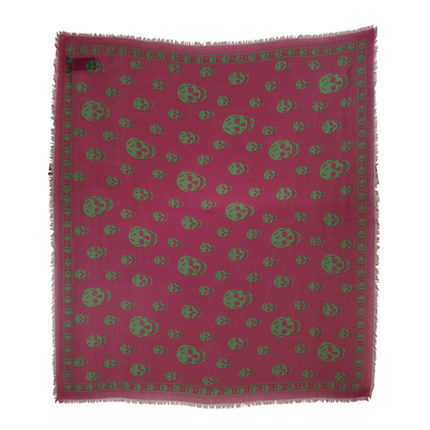 正品 ALEXANDER MCQUEEN 麦昆女士骷髅头撞色围巾 110640-4Q010 正品 ALEXANDER MCQUEEN 麦昆女士骷髅头撞色围巾 110640-4Q010