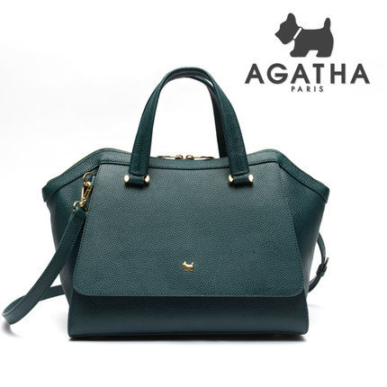 AGATHA正品海外直邮单肩斜跨手提女包欧美时尚牛皮大包休闲托特包