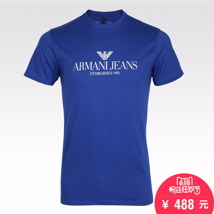 香港发货正品ARMANI JEANS阿玛尼男装T恤 夏季时尚纯棉短袖T恤