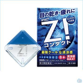 日本进口清凉滴眼液-ROHTO乐敦滴眼液  眼部保养 缓解眼疲劳 清凉滴眼液(长效Z!系列凉感度8银Z字12ml)