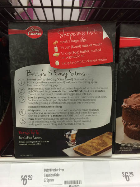澳大利亚进口提拉米苏蛋糕-Betty Crocker Irresistibles提拉米苏蛋糕375g