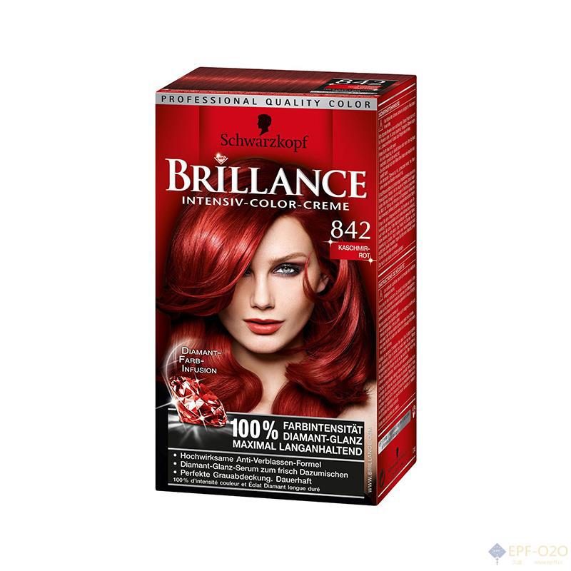 Schwarzkopf施华蔻 无氨专业染发剂 Brillance 842号羊绒红色 250g